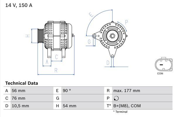 BOSCH 0 986 080 580 Alternator