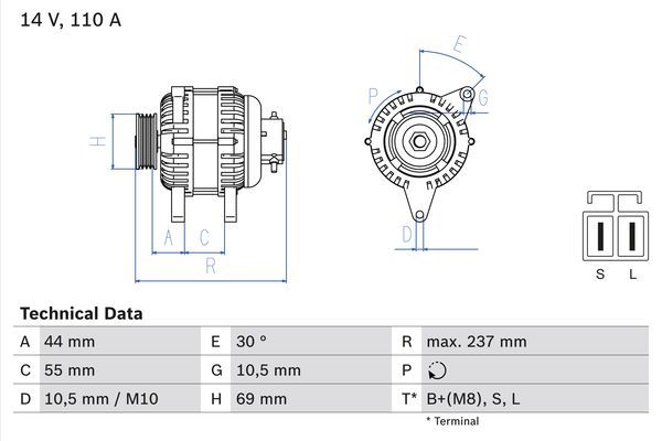 BOSCH 0 986 080 640 Alternator