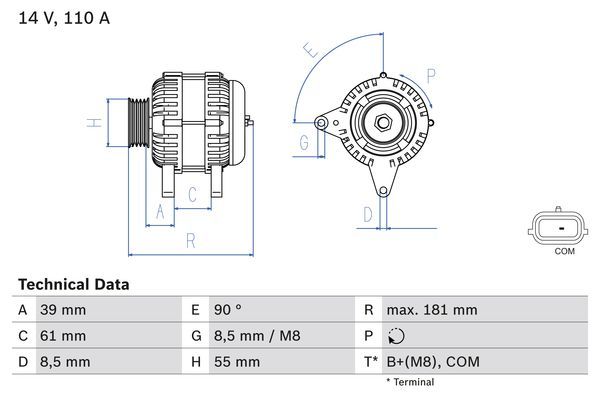 BOSCH 0 986 080 800 Alternator