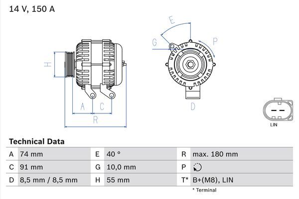 BOSCH 0 986 080 810 Alternator
