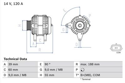 Alternator BOSCH 0 986 080 990