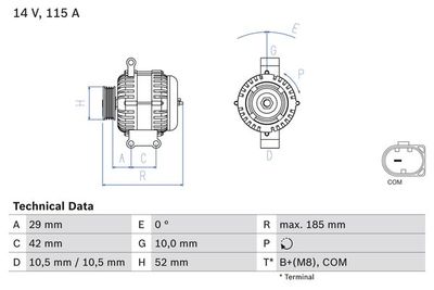 Alternator BOSCH 0 986 081 040