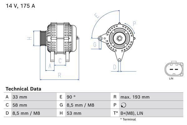BOSCH 0 986 081 850 Alternator