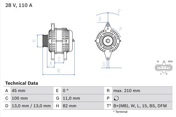 BOSCH 0 986 081 870 Alternator