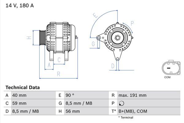 BOSCH 0 986 081 890 Alternator
