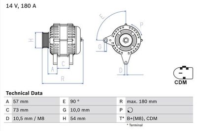 Alternator BOSCH 0 986 082 200