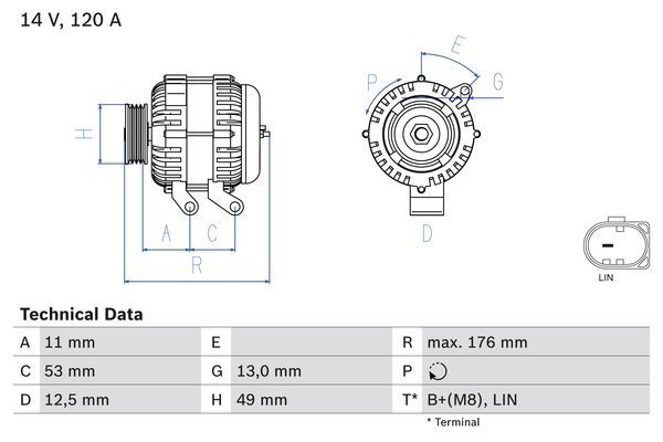 BOSCH 0 986 082 220 Alternator