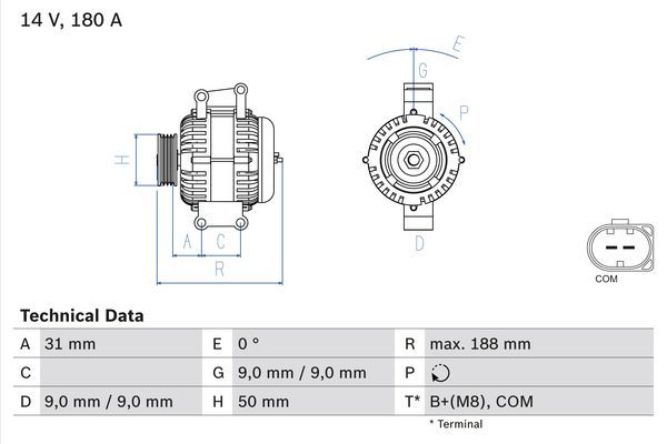 BOSCH 0 986 082 500 Alternator