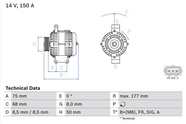 BOSCH 0 986 082 590 Alternator