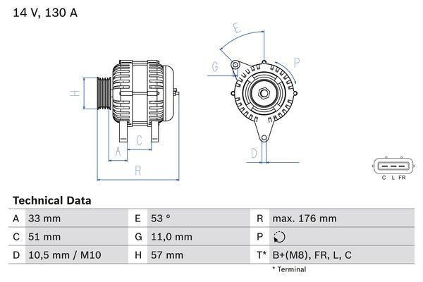 BOSCH 0 986 082 820 Alternator