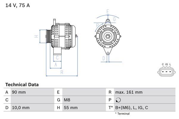 BOSCH 0 986 082 900 Alternator