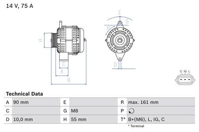 Alternator BOSCH 0 986 082 900