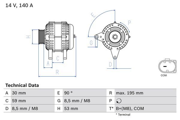 BOSCH 0 986 083 790 Alternator