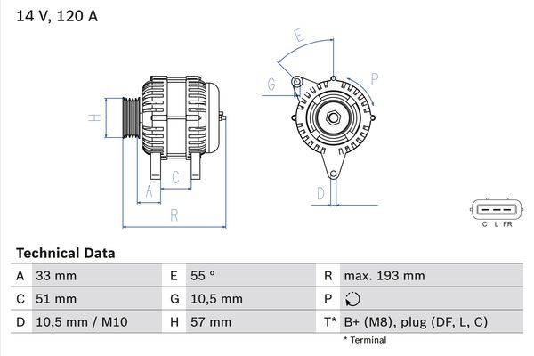 BOSCH 0 986 083 830 Alternator