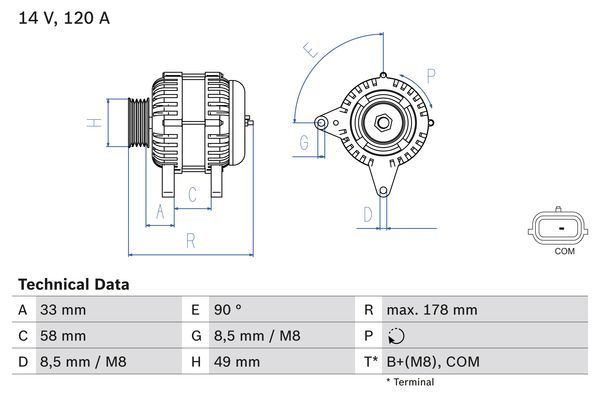 BOSCH 0 986 084 100 Alternator