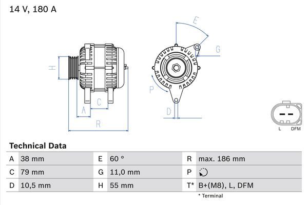 BOSCH 0 986 084 140 Alternator