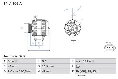 Alternator BOSCH 0 986 084 240