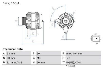 Alternator BOSCH 0 986 084 690