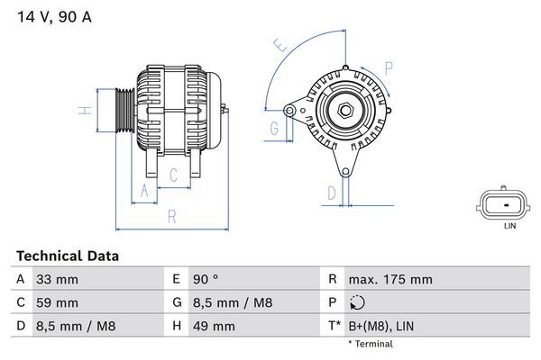 BOSCH 0 986 085 170 Alternator