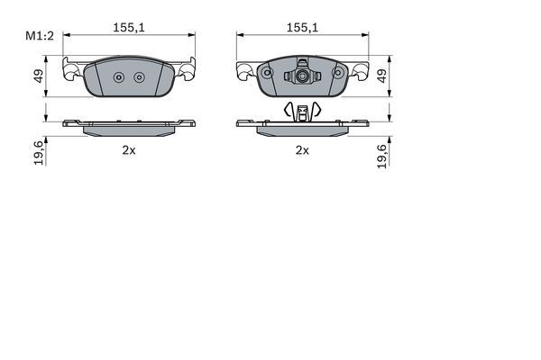 BOSCH 0 986 424 021 Brake Pad Set, disc brake
