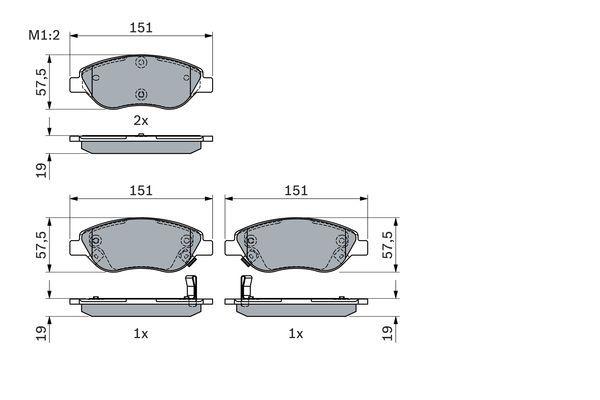 BOSCH 0 986 424 042 Brake Pad Set, disc brake