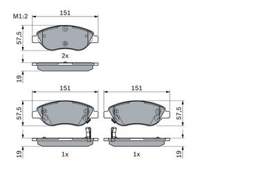 Brake Pad Set, disc brake BOSCH 0 986 424 042