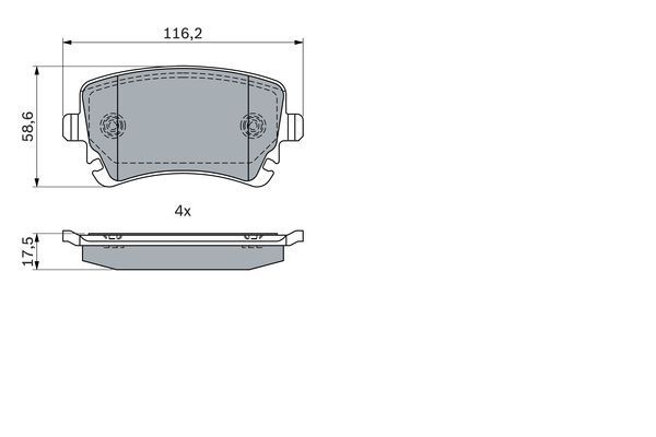 BOSCH 0 986 424 056 Brake Pad Set, disc brake