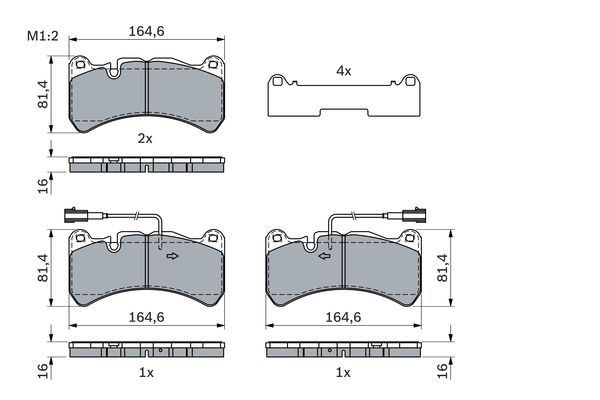 BOSCH 0 986 424 104 Brake Pad Set, disc brake