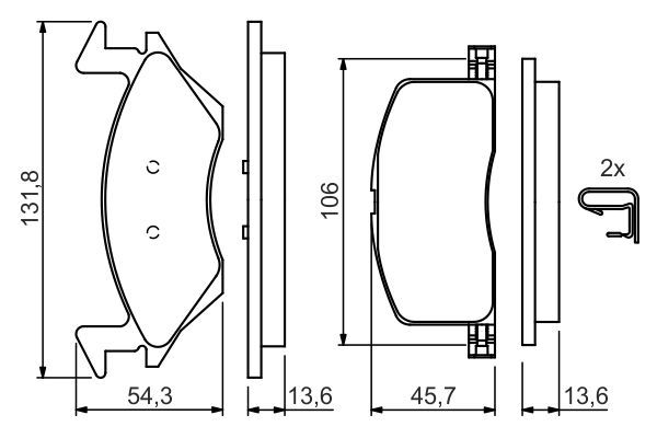 BOSCH 0 986 424 264 Brake Pad Set, disc brake