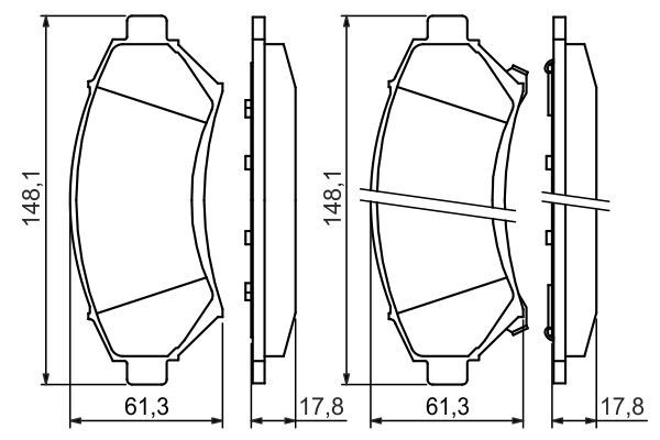 BOSCH 0 986 424 466 Brake Pad Set, disc brake