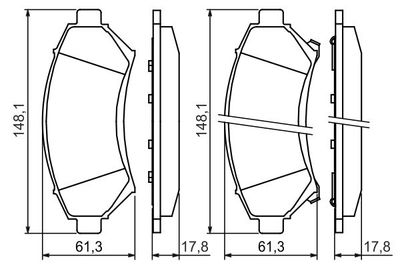 Brake Pad Set, disc brake BOSCH 0 986 424 466