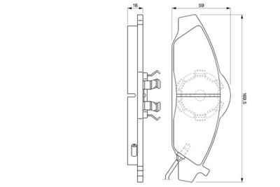 Brake Pad Set, disc brake BOSCH 0 986 424 551