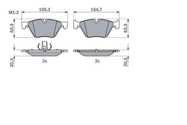BOSCH 0 986 424 621 Brake Pad Set, disc brake