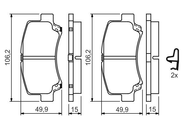 BOSCH 0 986 424 626 Brake Pad Set, disc brake