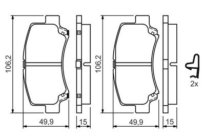 Brake Pad Set, disc brake BOSCH 0 986 424 626