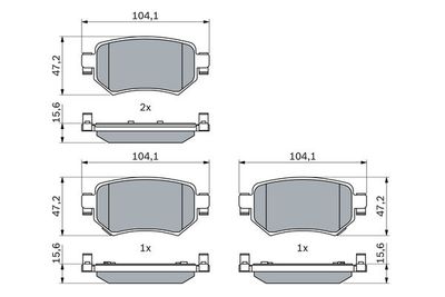 Brake Pad Set, disc brake BOSCH 0 986 460 010