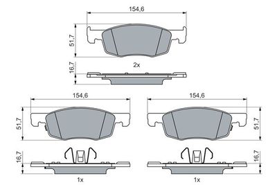 Brake Pad Set, disc brake BOSCH 0 986 460 018