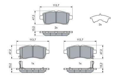Brake Pad Set, disc brake BOSCH 0 986 460 075