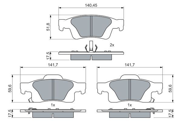 BOSCH 0 986 460 081 Brake Pad Set, disc brake