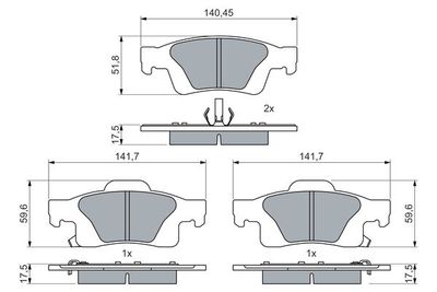 Brake Pad Set, disc brake BOSCH 0 986 460 081