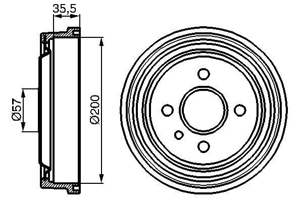 BOSCH 0 986 477 021 Brake Drum