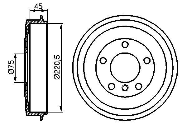 BOSCH 0 986 477 043 Brake Drum