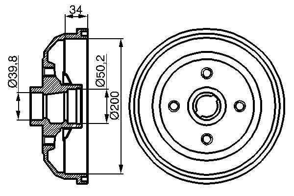 BOSCH 0 986 477 056 Brake Drum
