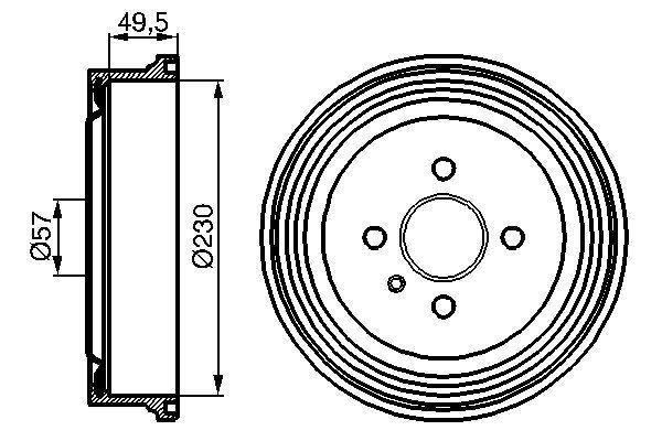 BOSCH 0 986 477 100 Brake Drum