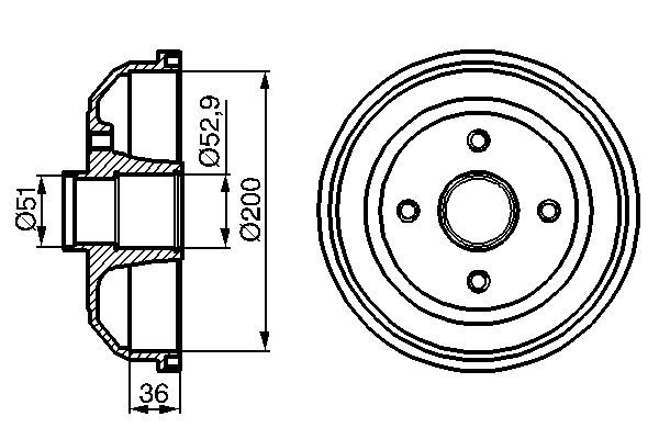 BOSCH 0 986 477 134 Brake Drum