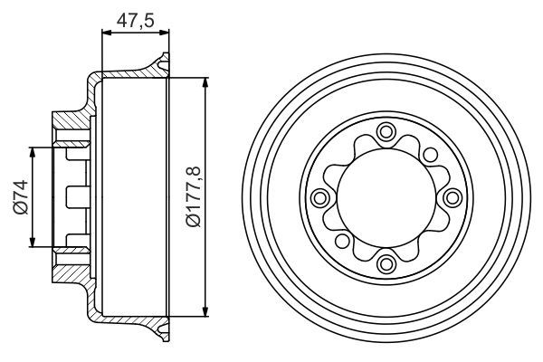 BOSCH 0 986 477 154 Brake Drum