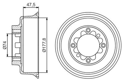Brake Drum BOSCH 0 986 477 154