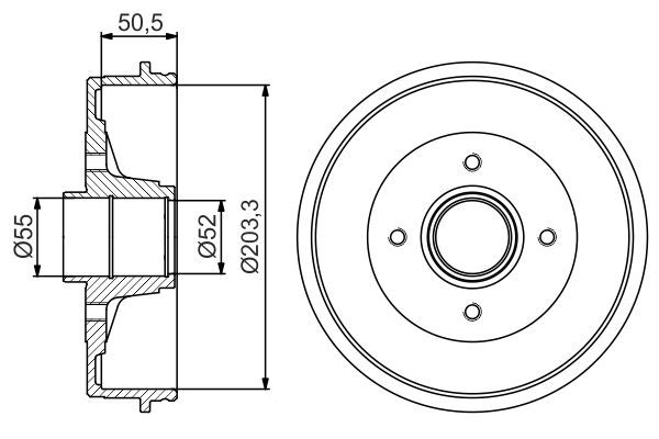 BOSCH 0 986 477 172 Brake Drum