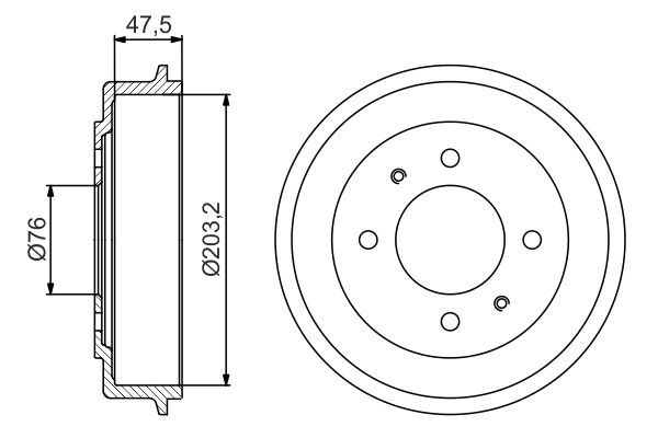 BOSCH 0 986 477 180 Brake Drum