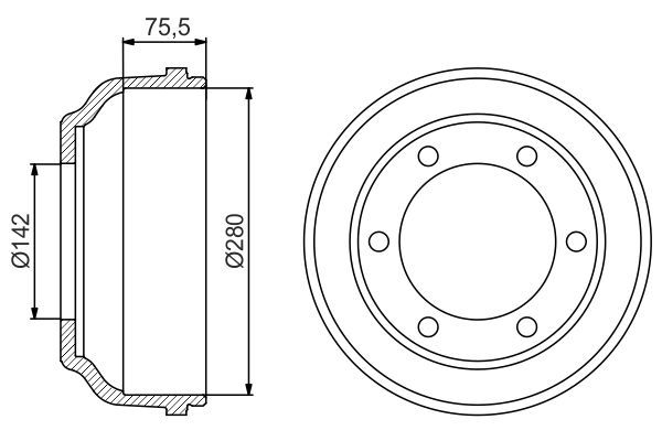 BOSCH 0 986 477 195 Brake Drum